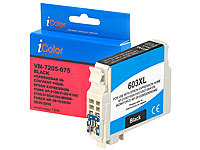 iColor Tintenpatrone für Epson-Drucker (ersetzt C13T03A14010 / 603XL), black; Kompatible Toner-Cartridges für HP-Laserdrucker 