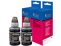 iColor 2er-Set Nachfüll-Tinten für Epson, ersetzt Epson C13T66414A, black; Kompatible Druckerpatronen für Epson Tintenstrahldrucker 