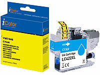iColor Tinte cyan, ersetzt Brother LC422XLC; Kompatible Druckerpatronen für Canon-Tintenstrahldrucker Kompatible Druckerpatronen für Canon-Tintenstrahldrucker 
